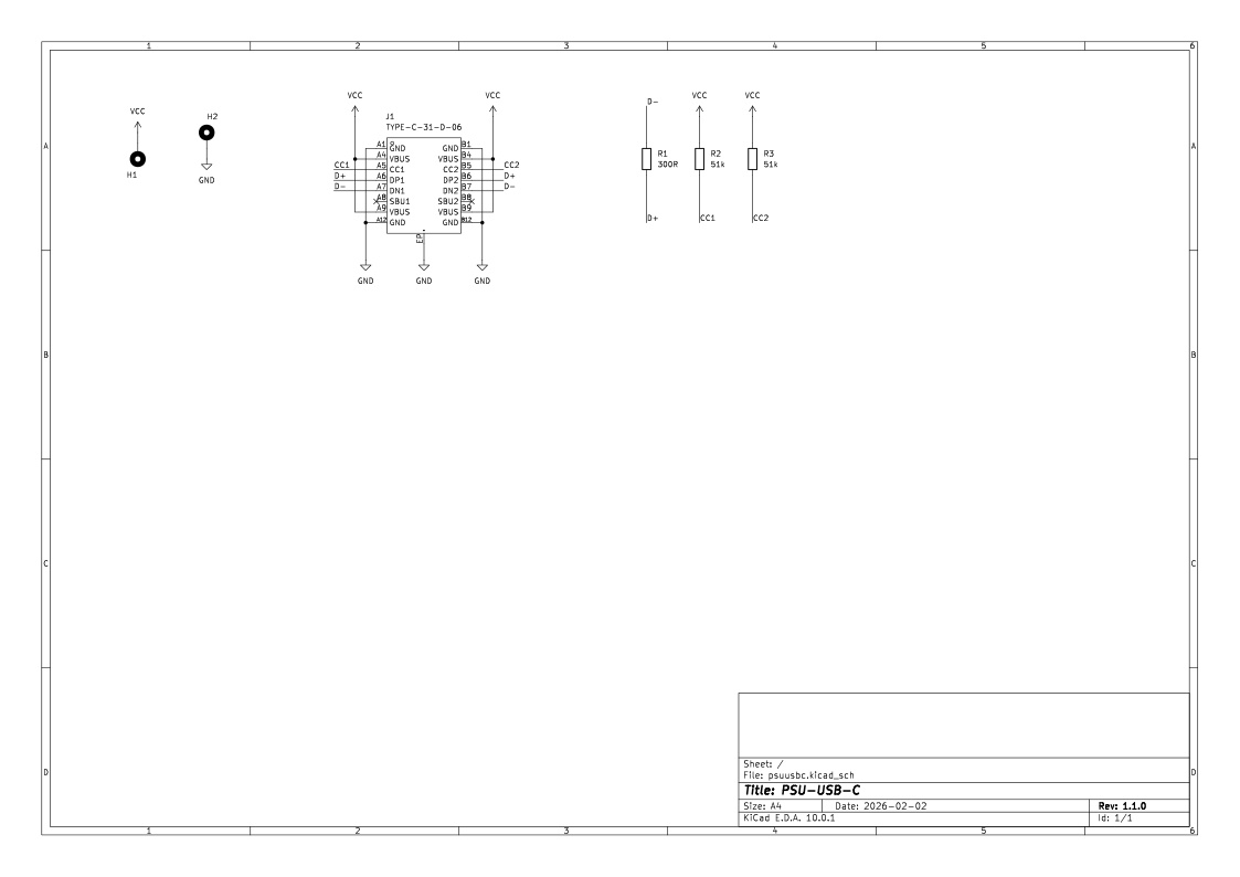 PSU USB-C adapter schematic